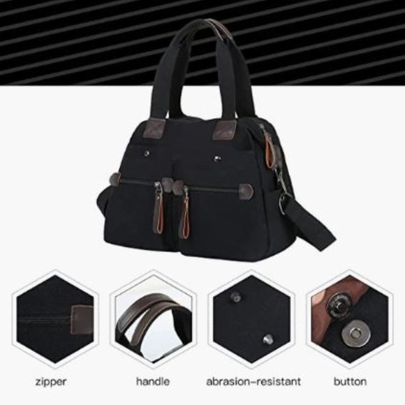 NEW Women Canvas Shoulder Handbag - Picture 8 of 11